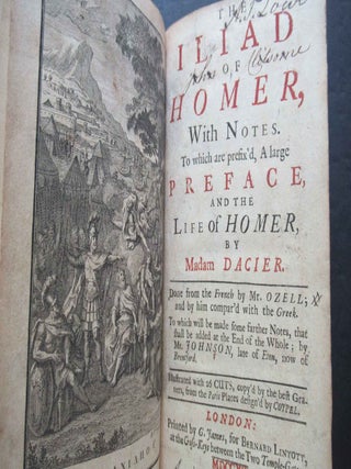 THE ILIAD OF HOMER, With Notes. To which are prefix'd, a Large Preface, and the Life of...