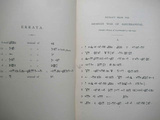 ASSYRIAN TEXTS, Being Extracts from the Annals of Shalmaneser II., Sennacherib, and Assur-Bani-Pal.