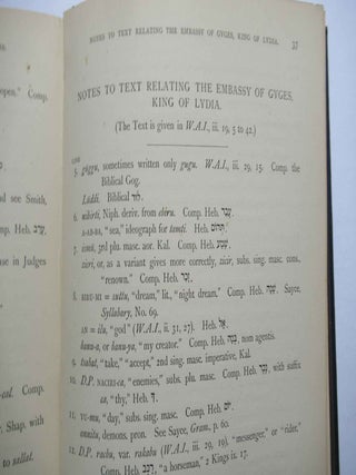 ASSYRIAN TEXTS, Being Extracts from the Annals of Shalmaneser II., Sennacherib, and Assur-Bani-Pal.