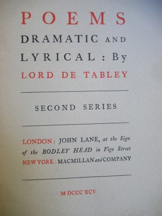 POEMS DRAMATIC AND LYRICAL, Second Series.