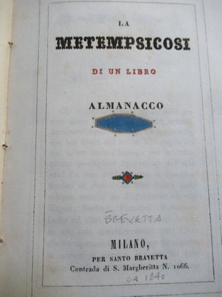 LA METEMPSICOSI DI UN LIBRO, Alamanacco.